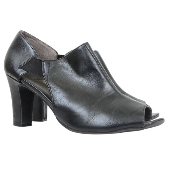 Life Stride Constance Women's 10 Black Vegan Leather Shootie Bootie Heel Pumps - Picture 1 of 9